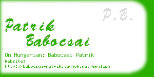 patrik babocsai business card